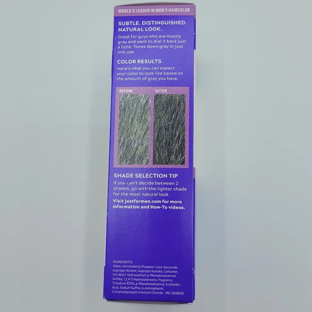 Just For Men Touch of Gray T-55 Black Easy Comb-In Hair Color Salt & Pepper Look